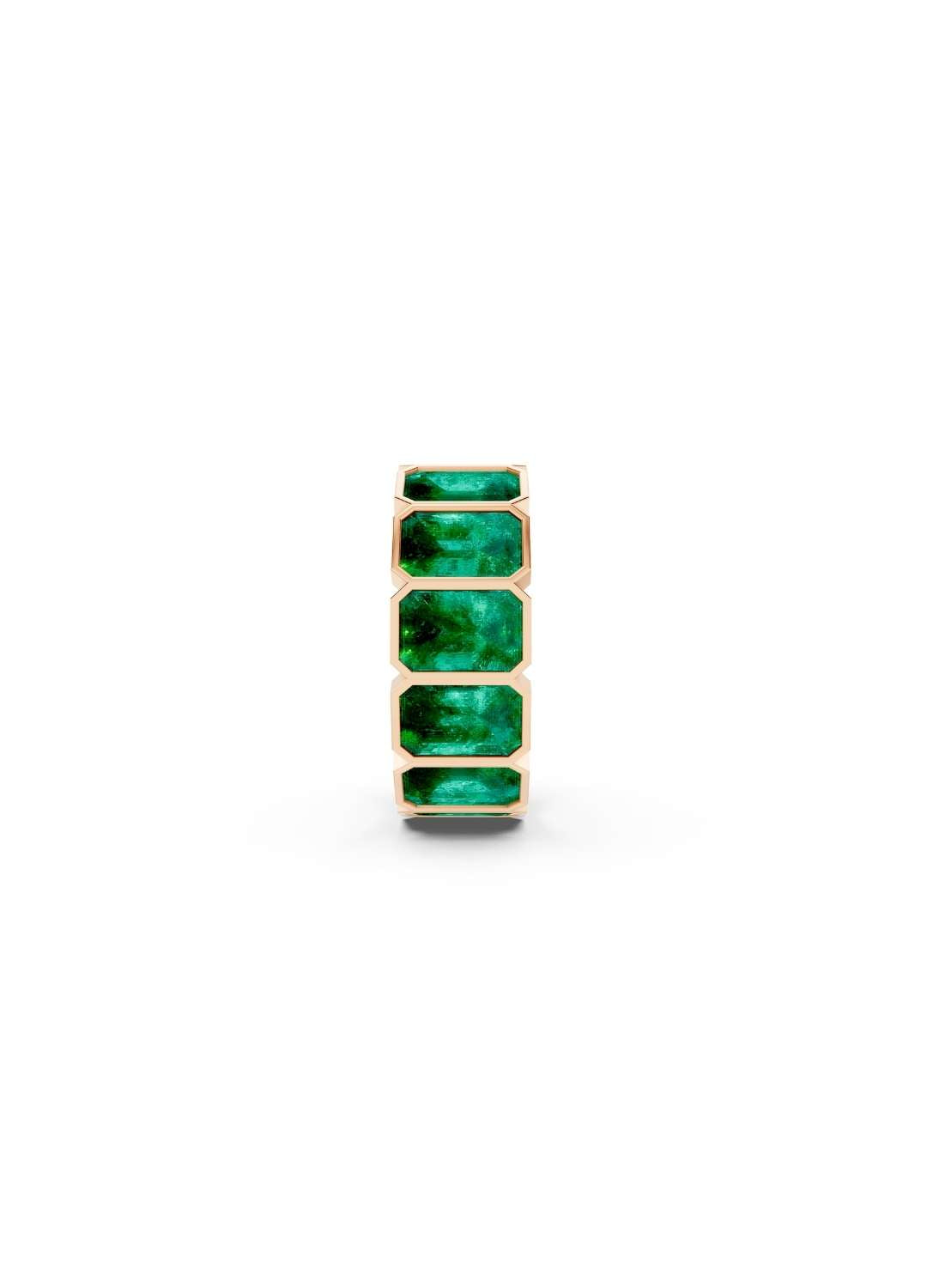 Emerald & Diamond Eternity Band Image 5