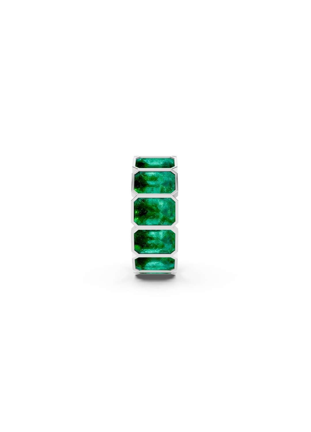 Emerald & Diamond Eternity Band Image 10