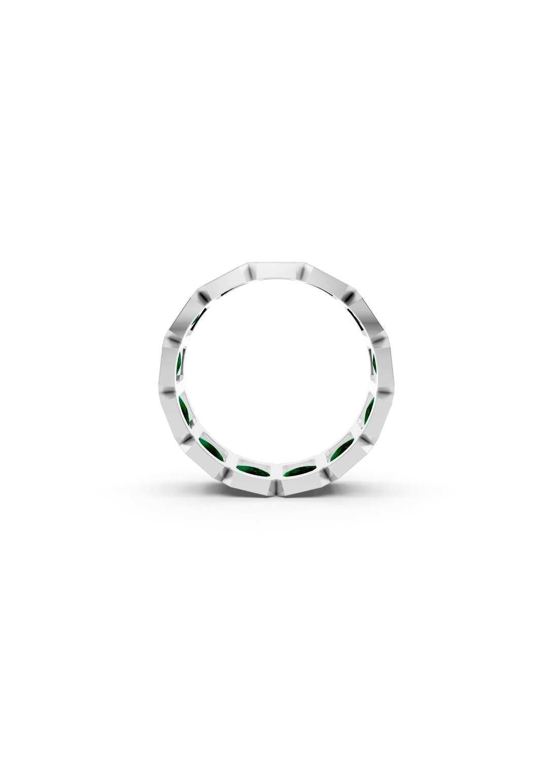 Emerald & Diamond Eternity Band Image 14