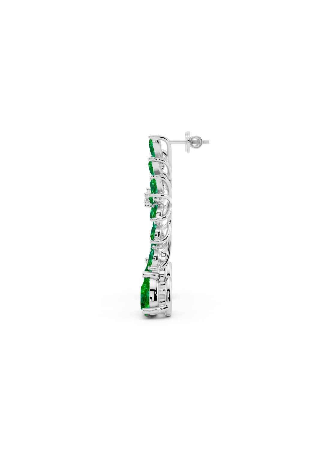 Emerald & Diamond Floral Drop Earrings  Image 15