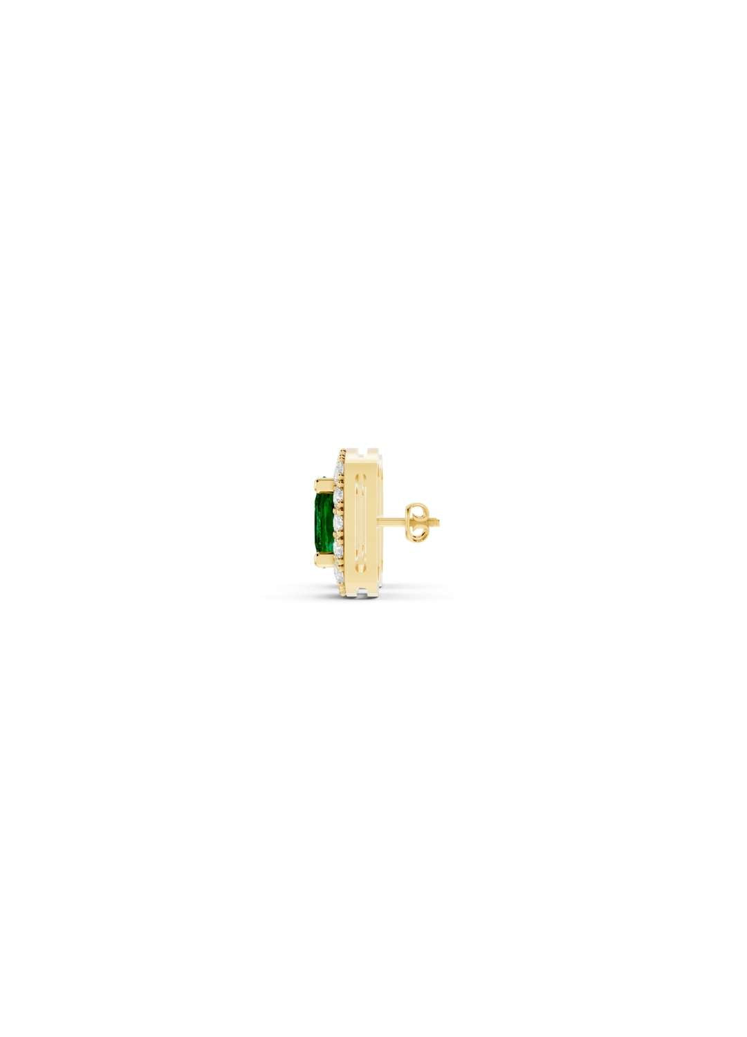 Emerald & Diamond Halo Studs  Image 4