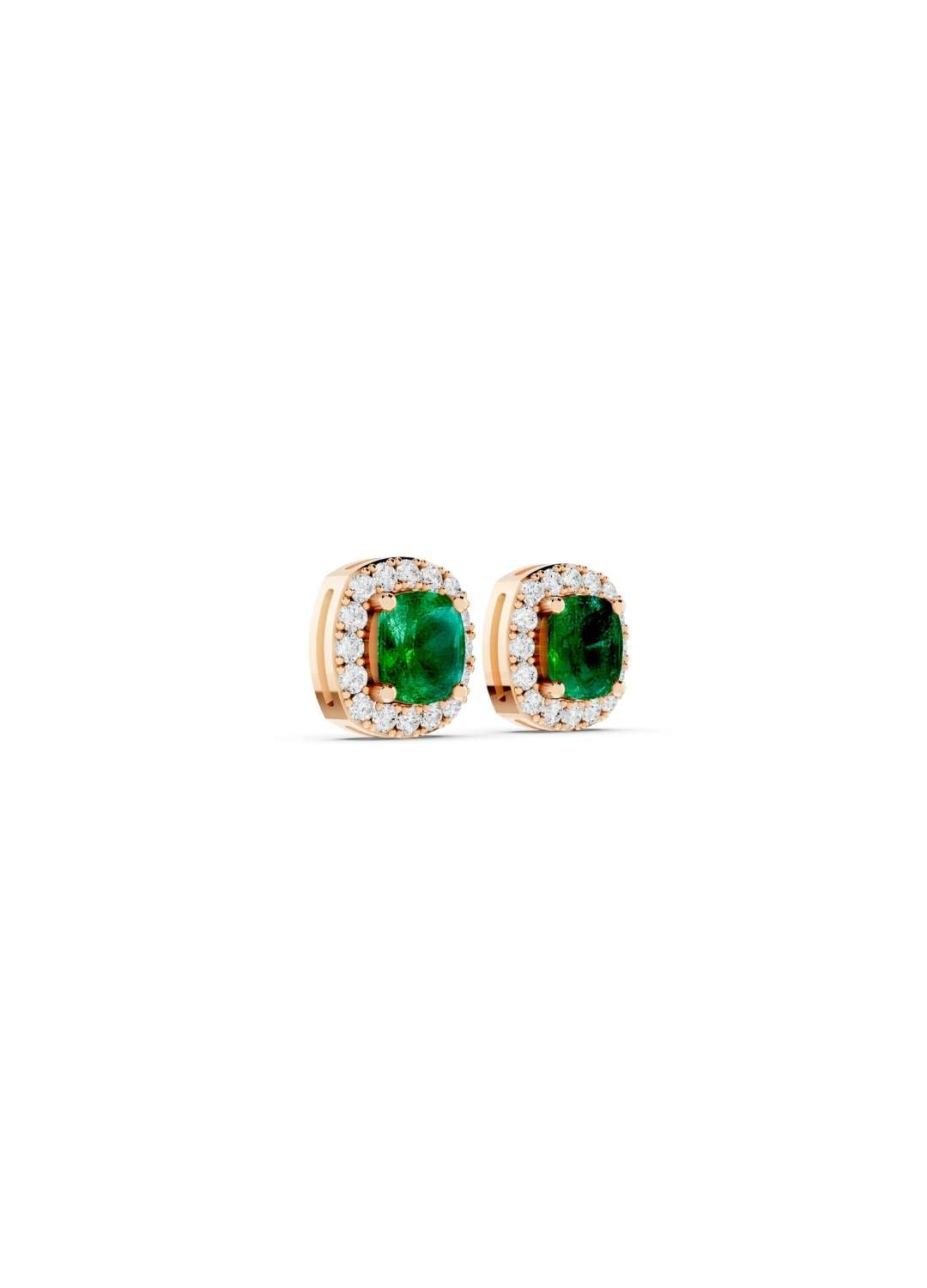 Emerald & Diamond Halo Studs  Image 7