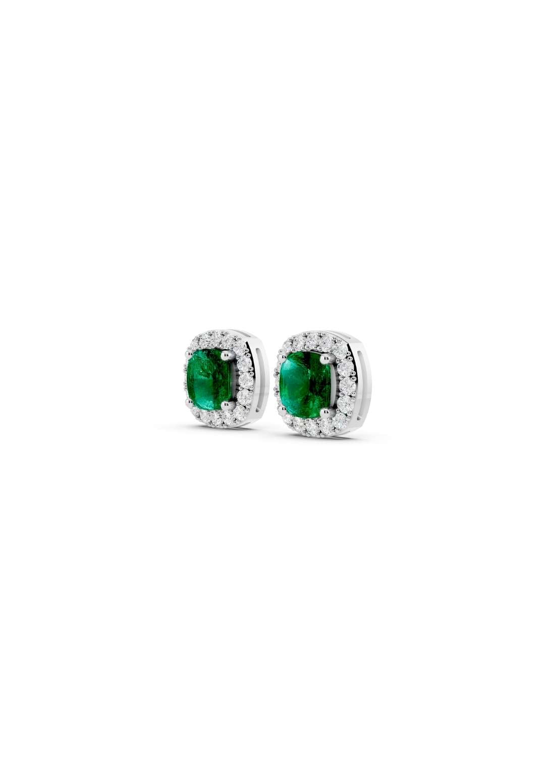 Emerald & Diamond Halo Studs  Image 10