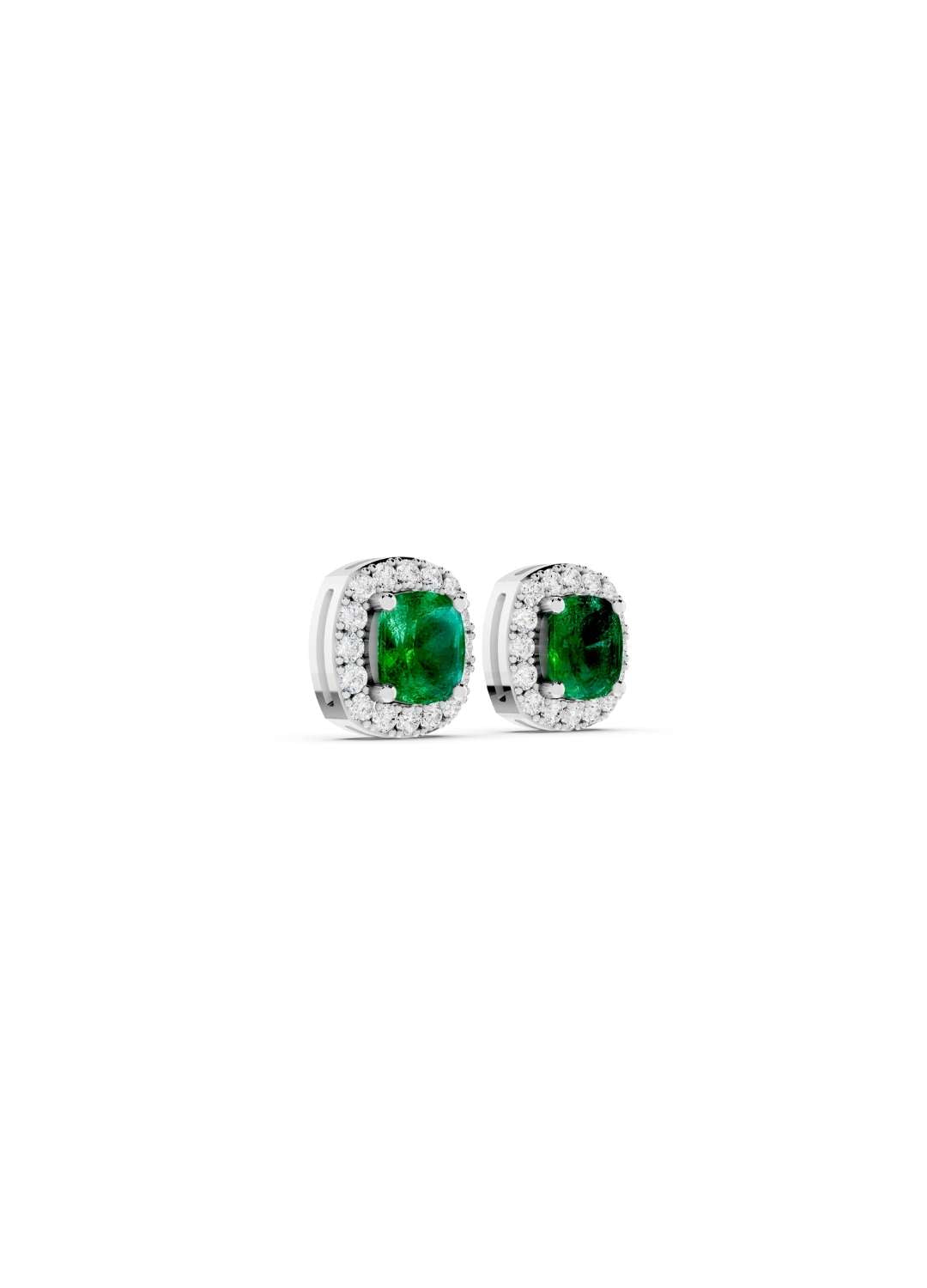 Emerald & Diamond Halo Studs  Image 11