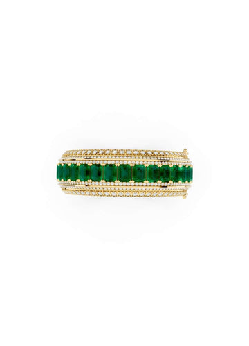 Emerald & Diamond Statement Bracelet Image 1