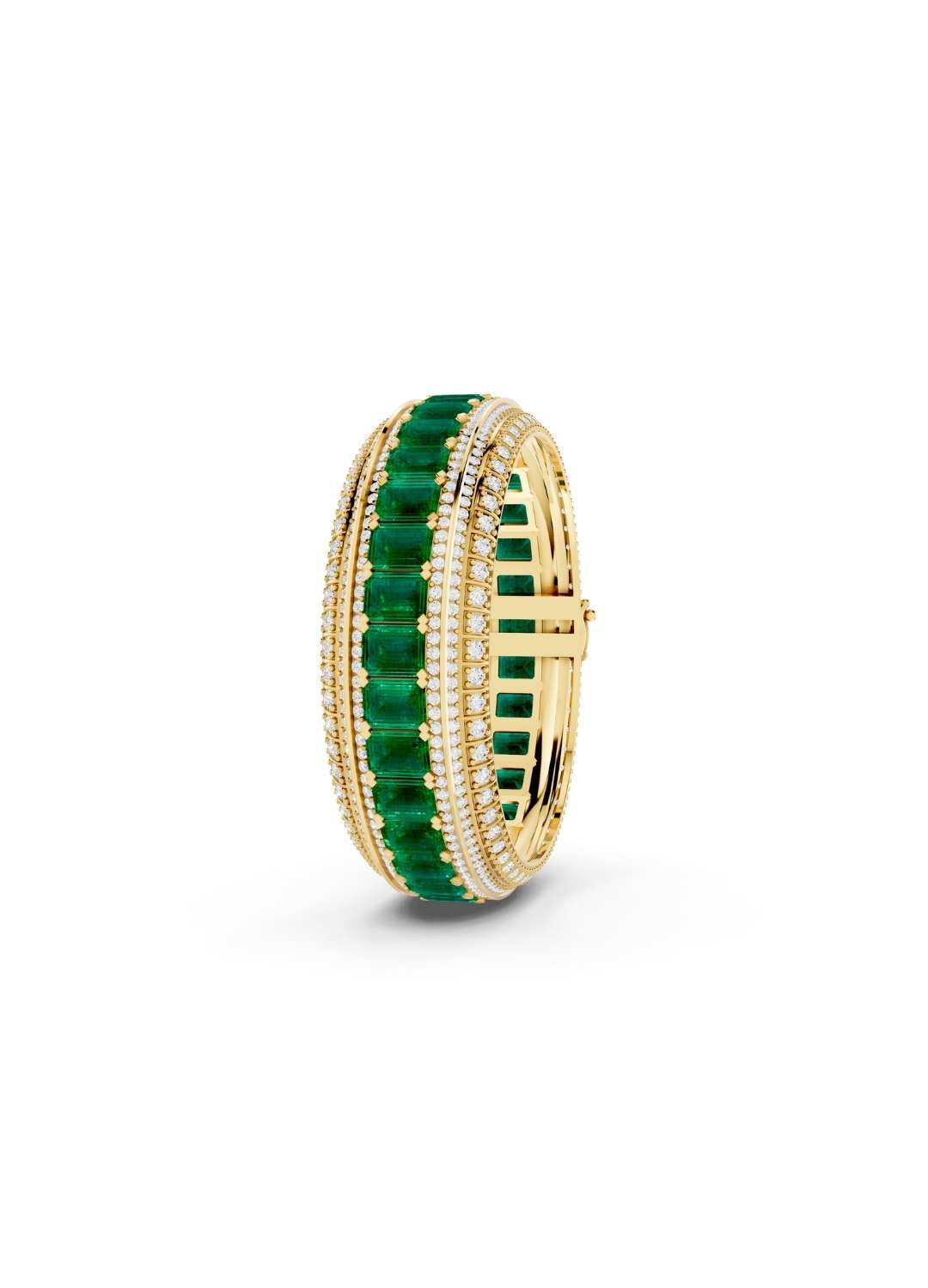Emerald & Diamond Statement Bracelet Image 4