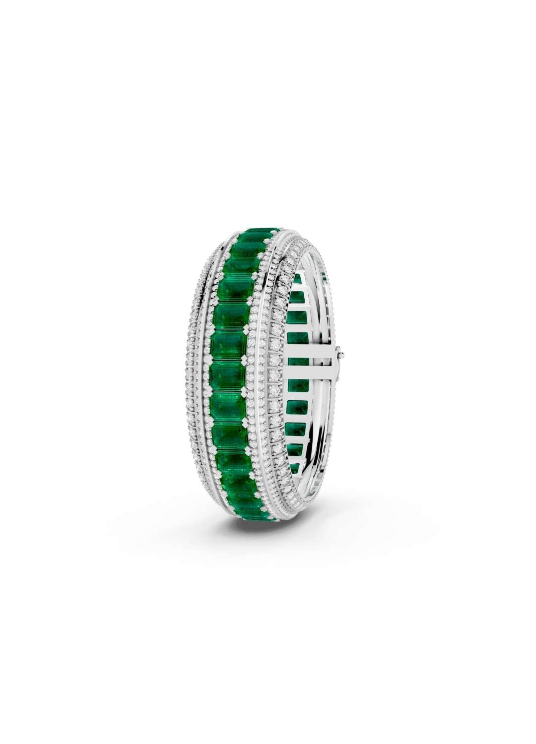 Emerald & Diamond Statement Bracelet Image 14