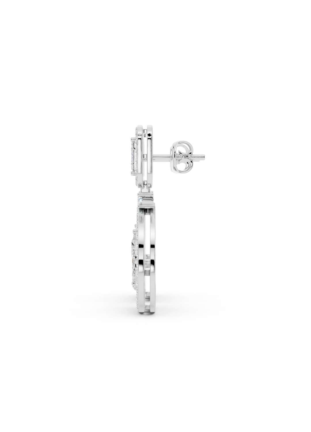 Emerald and Pear Diamond Drop Earrings Image 15