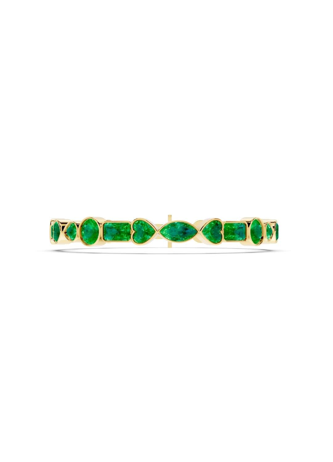 Fancy Cut Emerald Bracelet Image 1