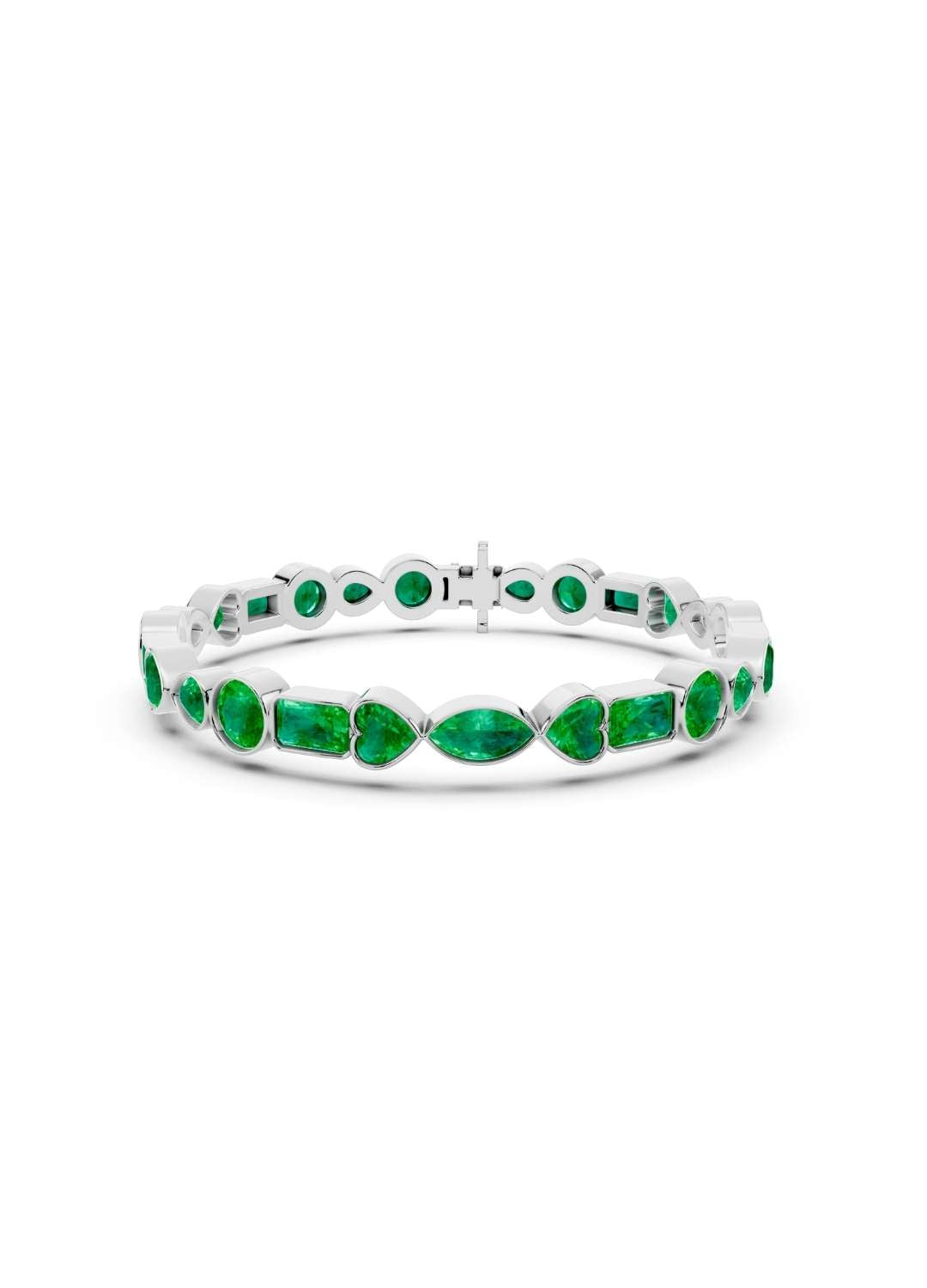 Fancy Cut Emerald Bracelet Image 11