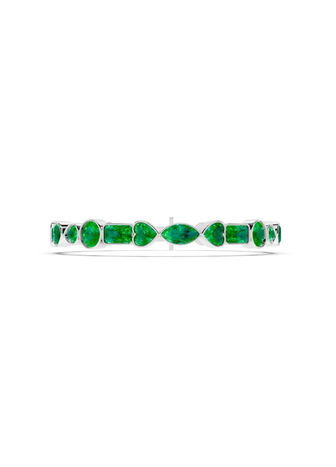 Fancy Cut Emerald Bracelet Image 12