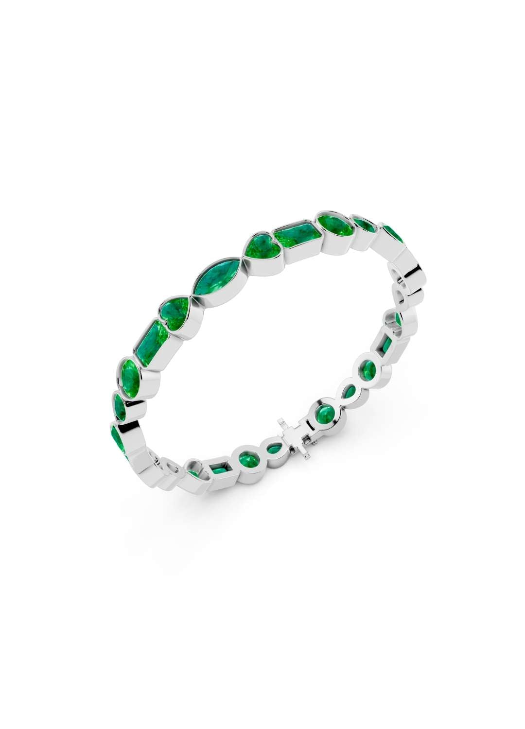 Fancy Cut Emerald Bracelet Image 13