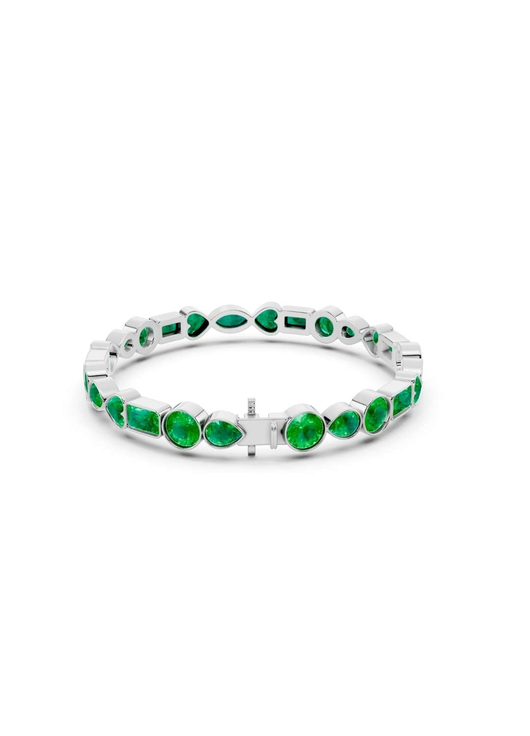 Fancy Cut Emerald Bracelet Image 14