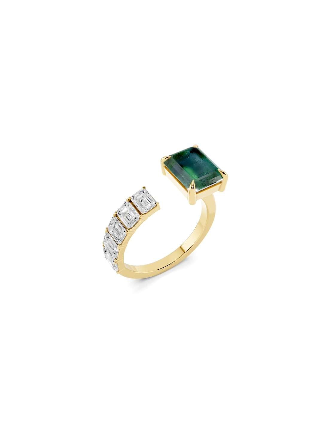 Floating Emerald & Diamond Ring  Image 1