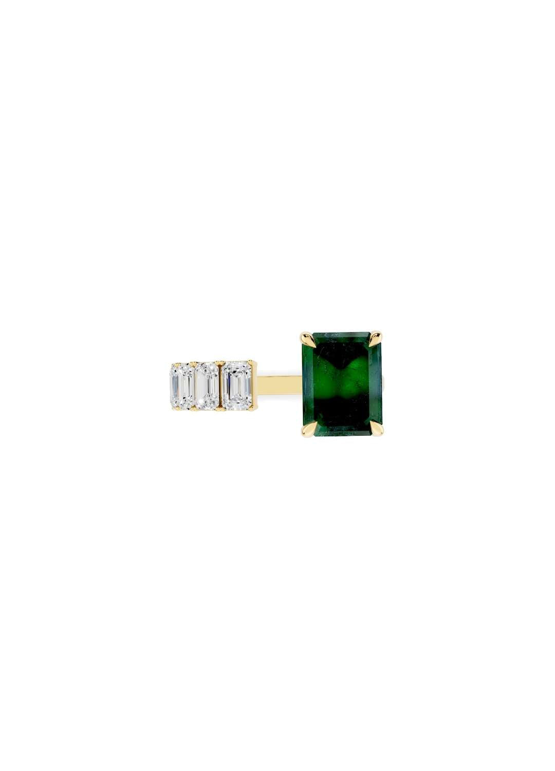 Floating Emerald & Diamond Ring  Image 2