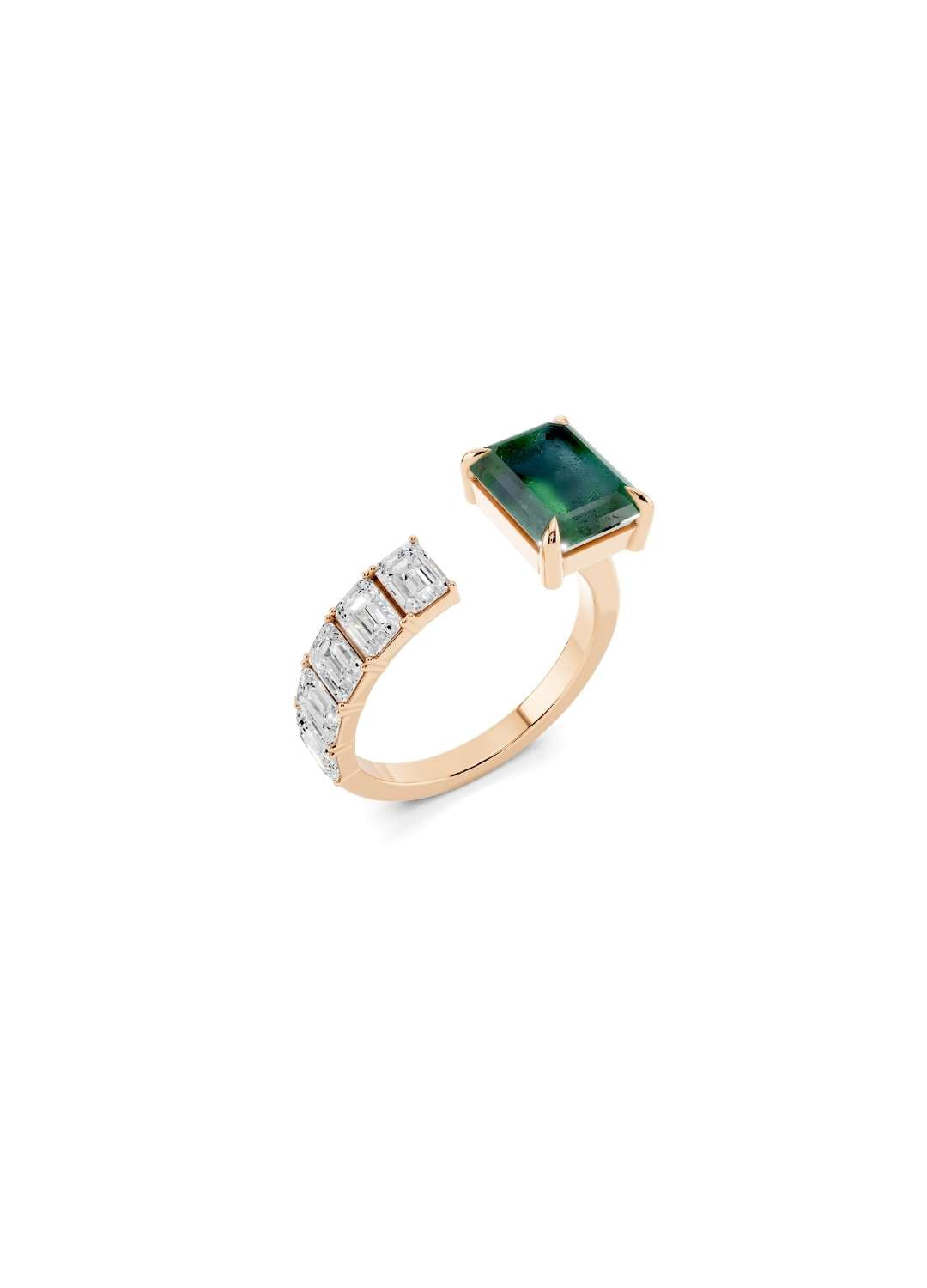 Floating Emerald & Diamond Ring  Image 5