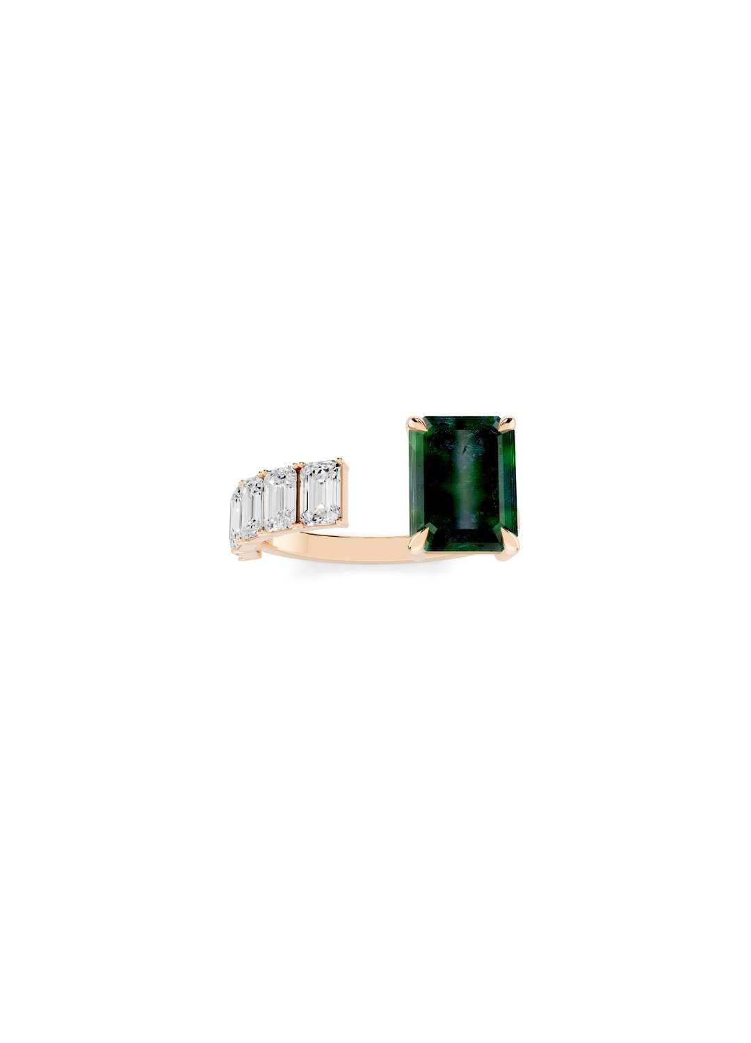 Floating Emerald & Diamond Ring  Image 7