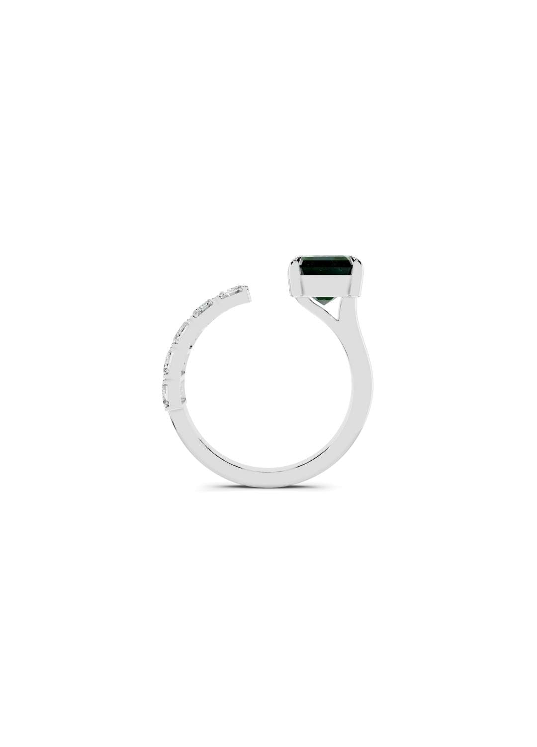 Floating Emerald & Diamond Ring  Image 12