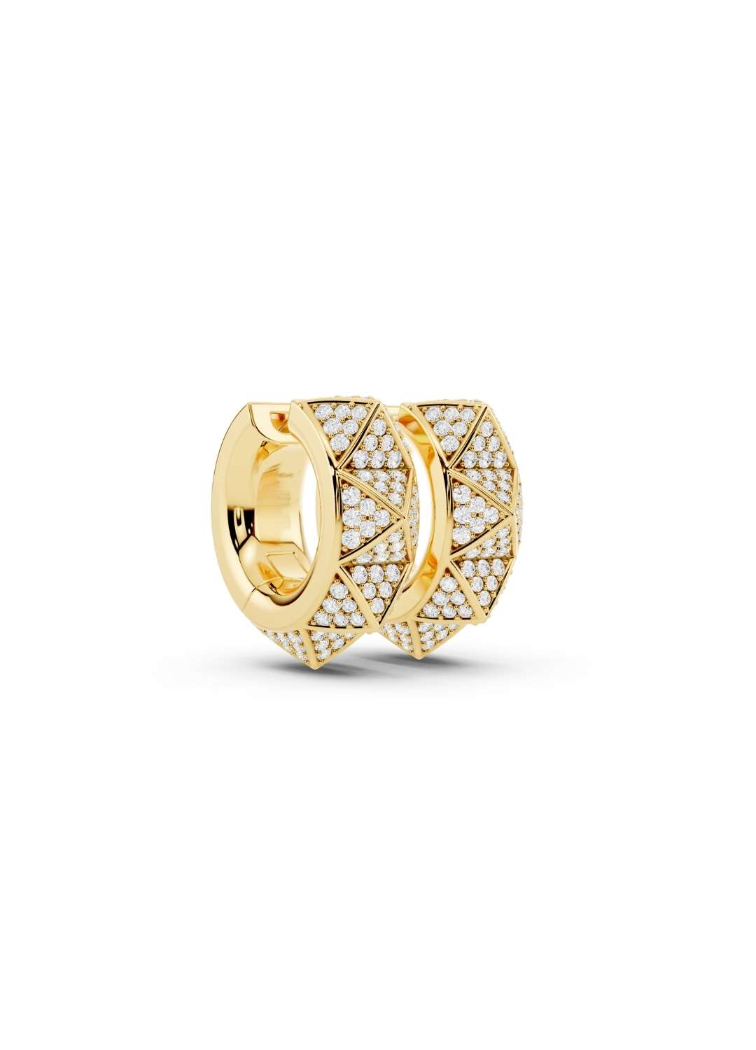 Geometric Diamond Huggie Hoops Image 1