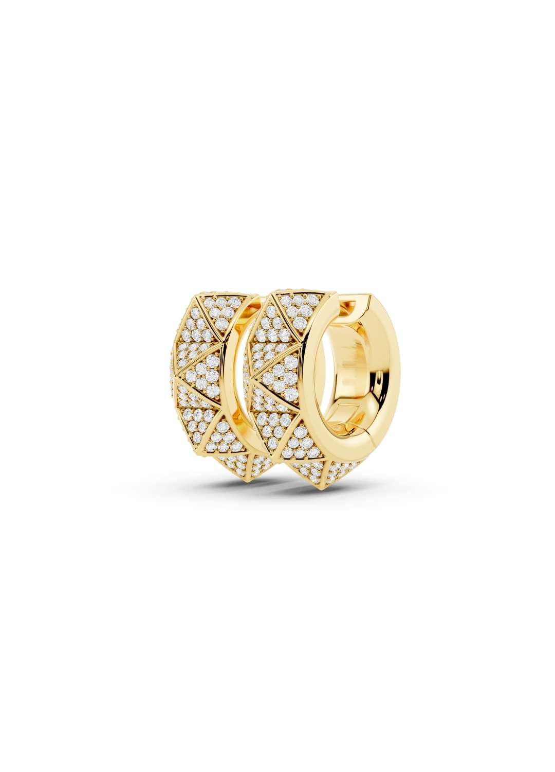 Geometric Diamond Huggie Hoops Image 3