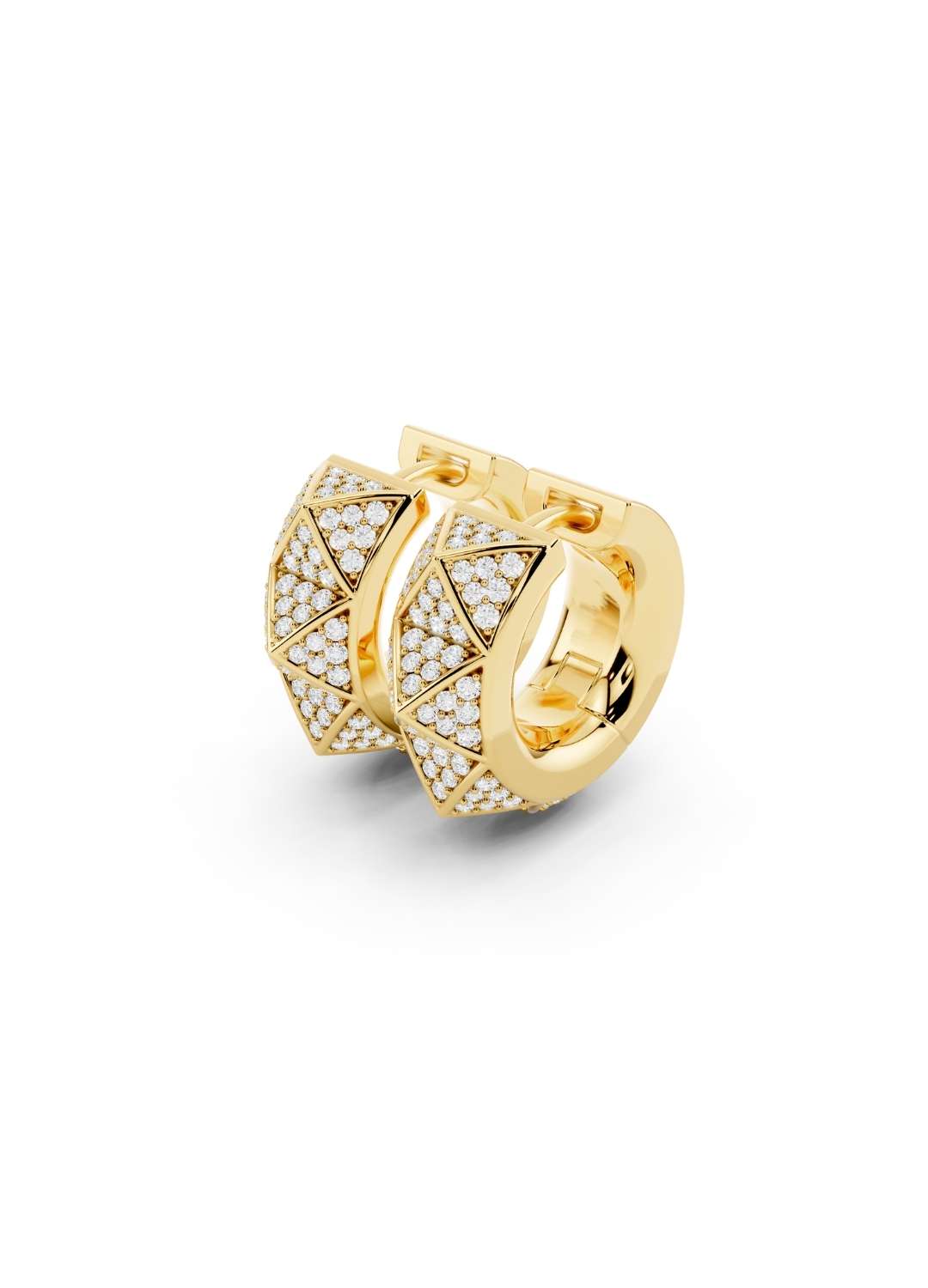 Geometric Diamond Huggie Hoops Image 5