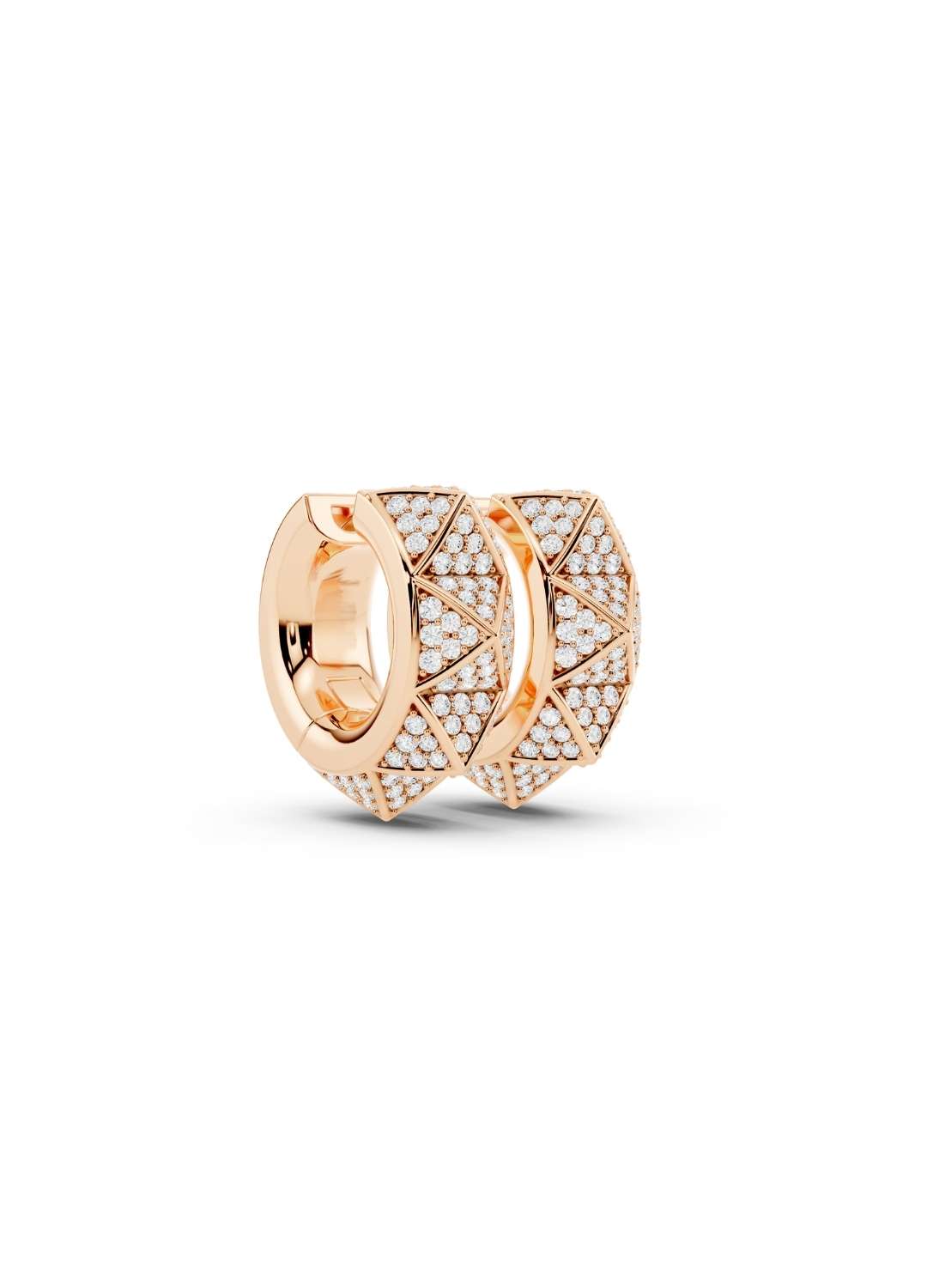 Geometric Diamond Huggie Hoops Image 7