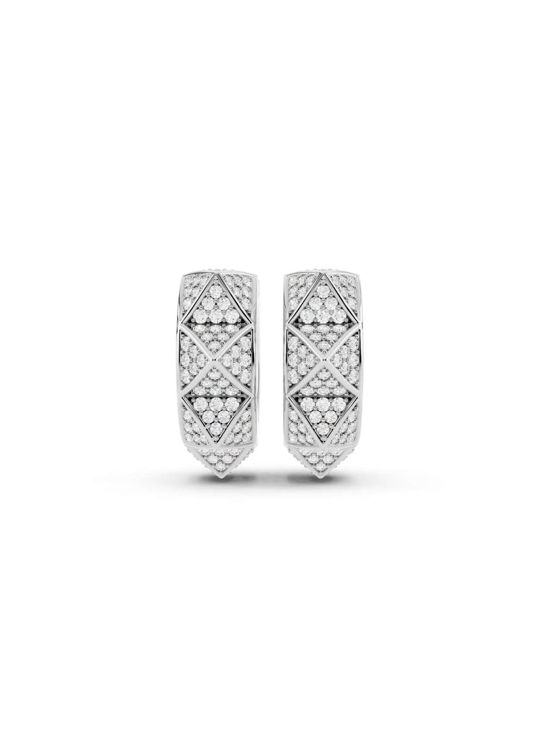 Geometric Diamond Huggie Hoops Image 11