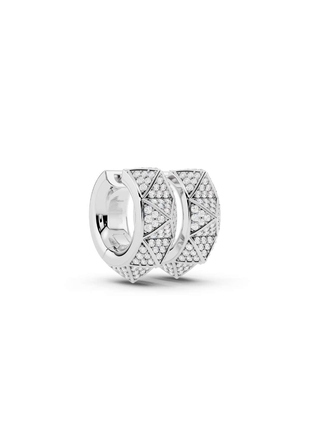 Geometric Diamond Huggie Hoops Image 12