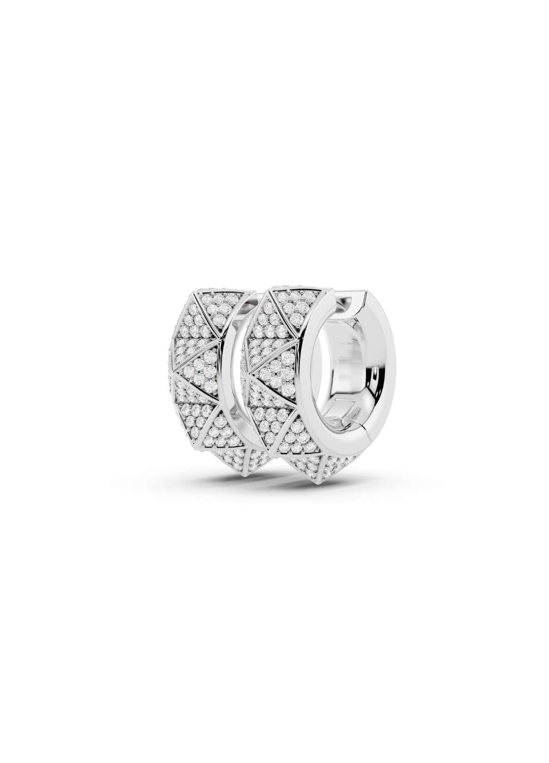 Geometric Diamond Huggie Hoops Image 13