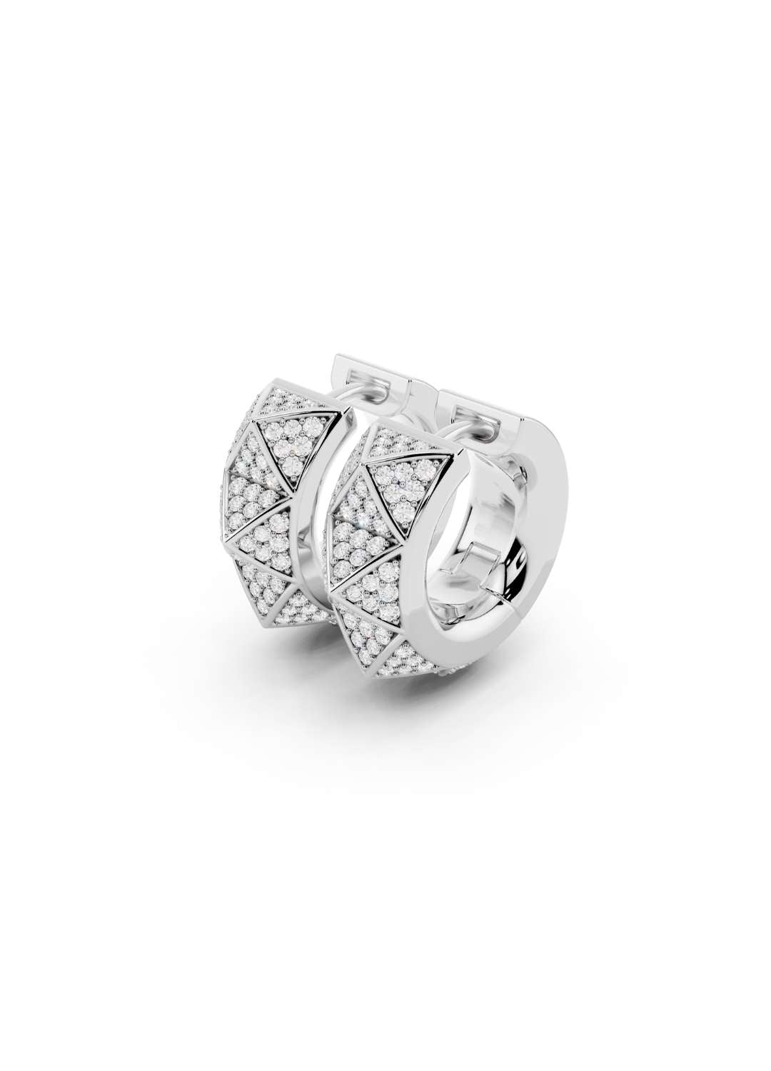 Geometric Diamond Huggie Hoops Image 15