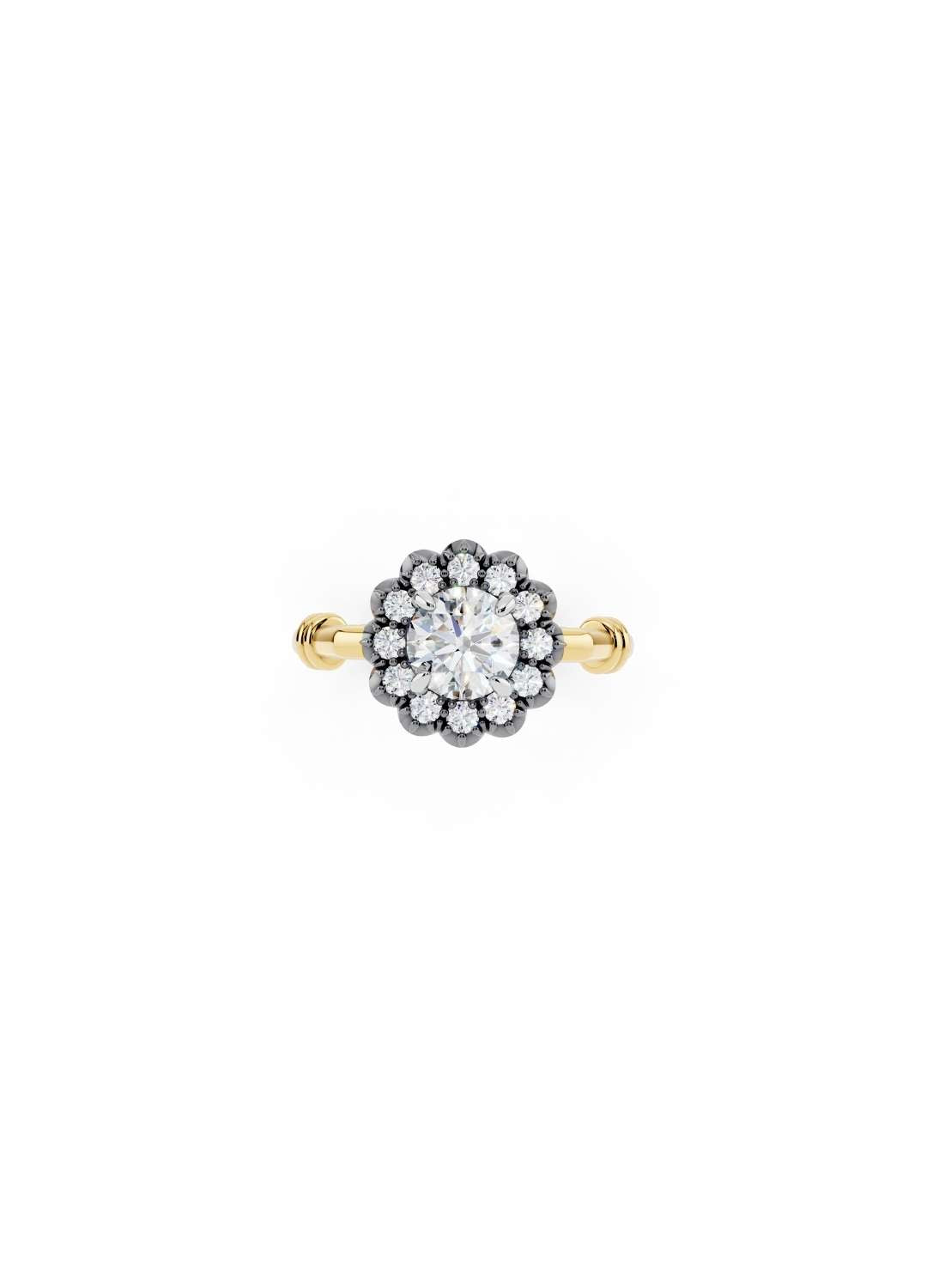 Georgian Diamond Halo Ring Image 5
