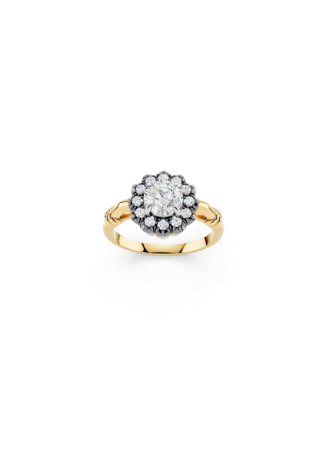 Georgian Diamond Halo Ring Image 1