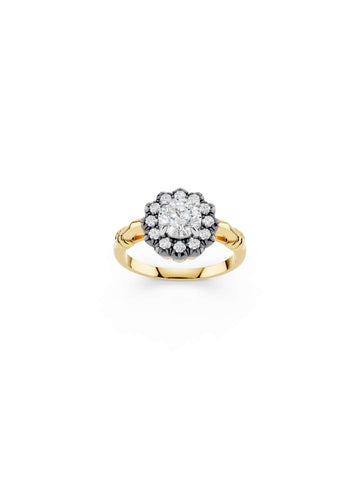 Georgian Diamond Halo Ring Image 1