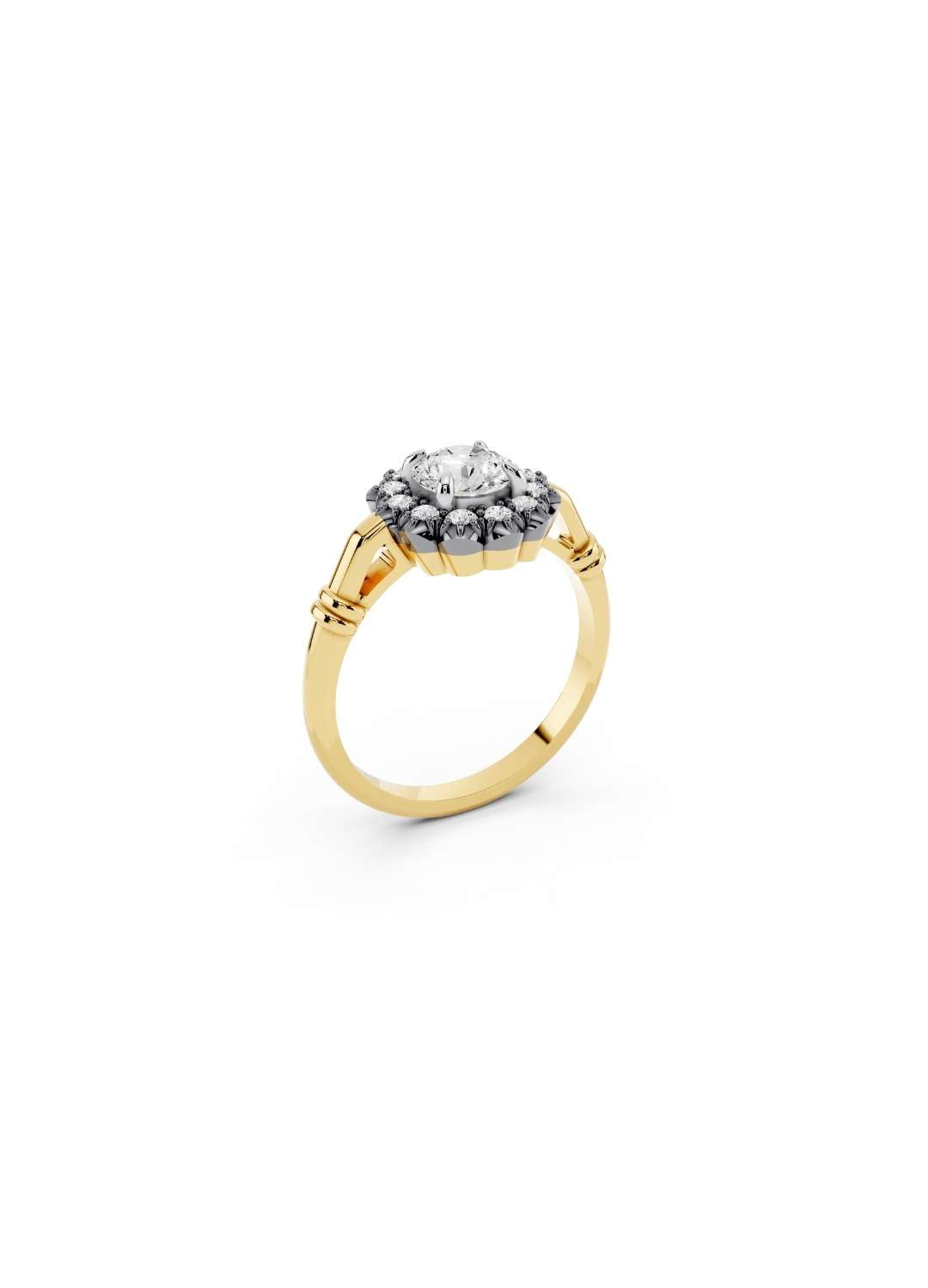 Georgian Diamond Halo Ring Image 2