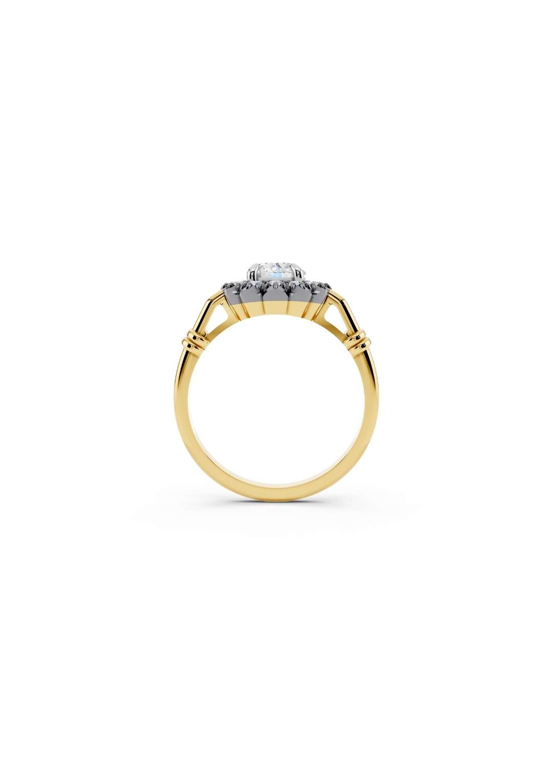 Georgian Diamond Halo Ring Image 3