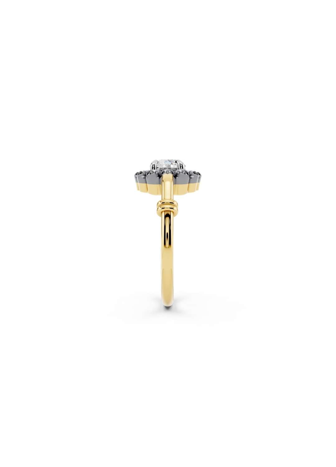 Georgian Diamond Halo Ring Image 4