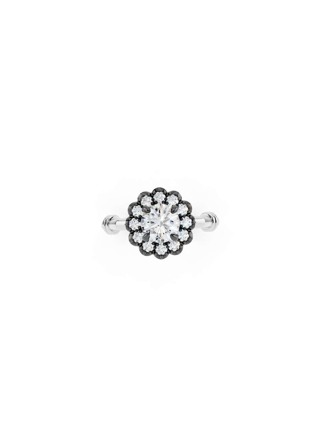 Georgian Diamond Halo Ring Image 6