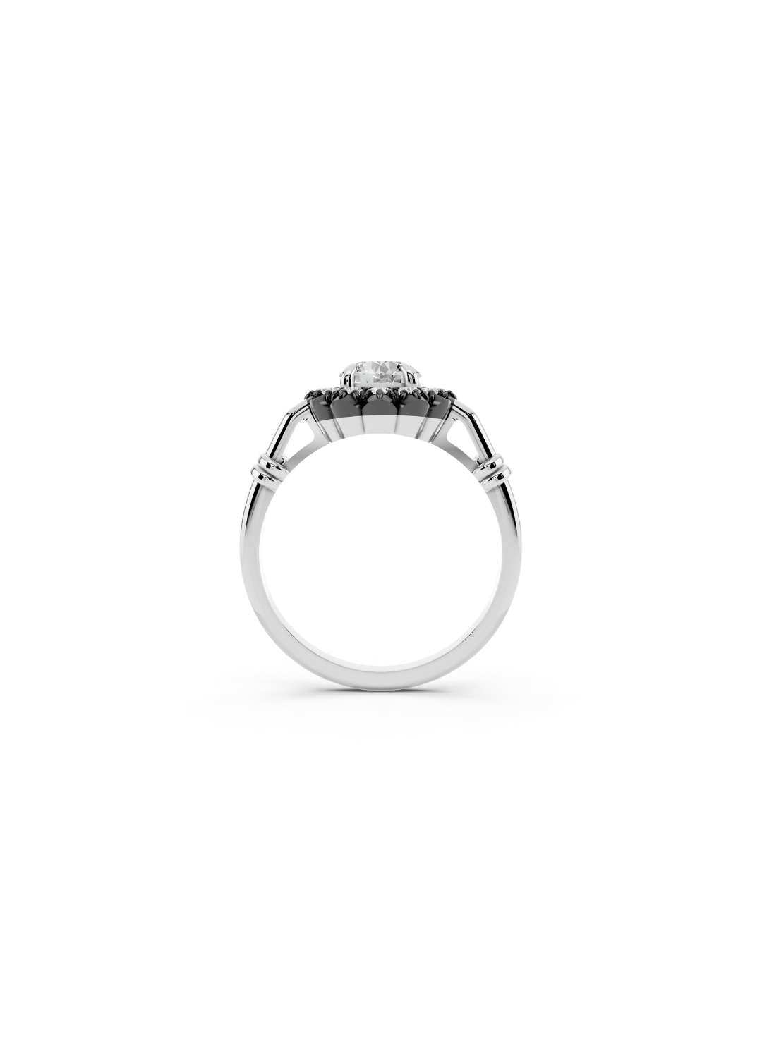 Georgian Diamond Halo Ring Image 9