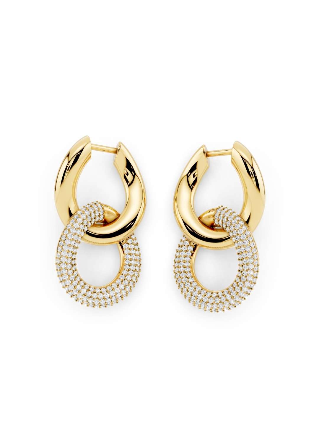 Gold Diamond Link Earrings Image 1