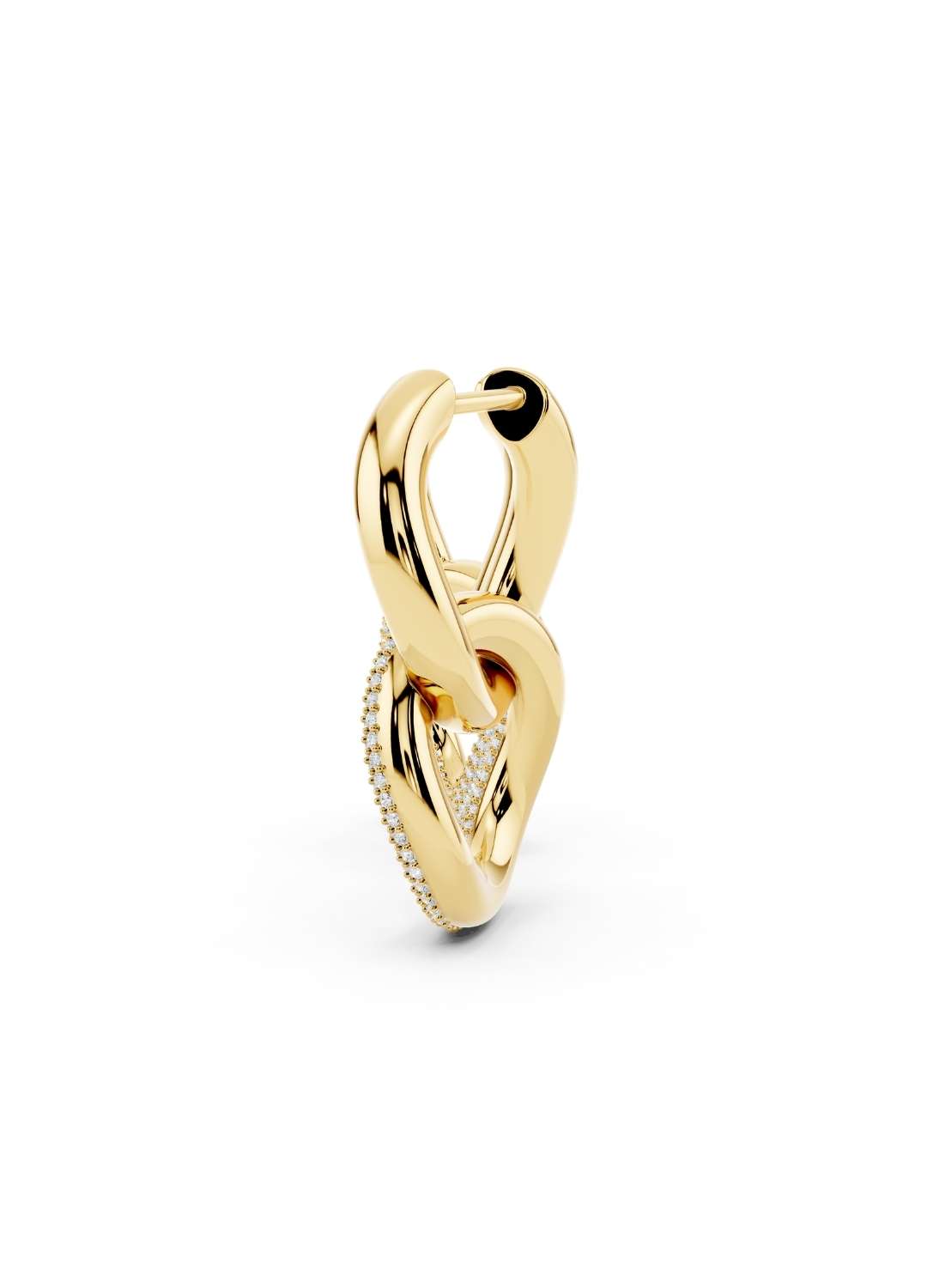 Gold Diamond Link Earrings Image 4