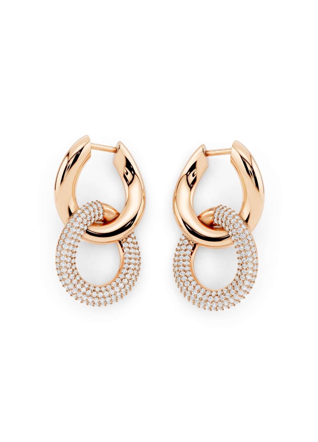 Gold Diamond Link Earrings Image 5