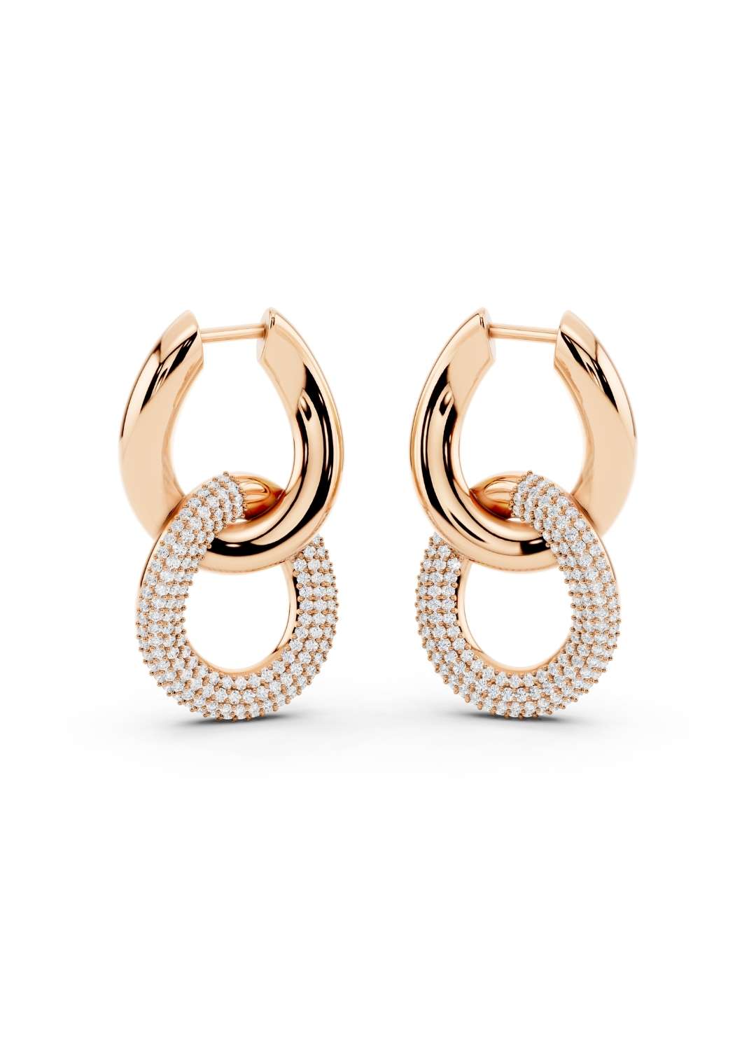 Gold Diamond Link Earrings Image 7