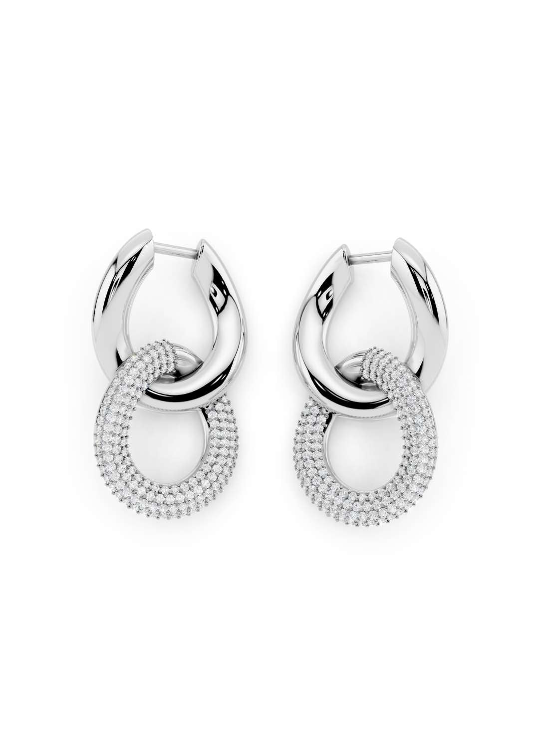 Gold Diamond Link Earrings Image 11