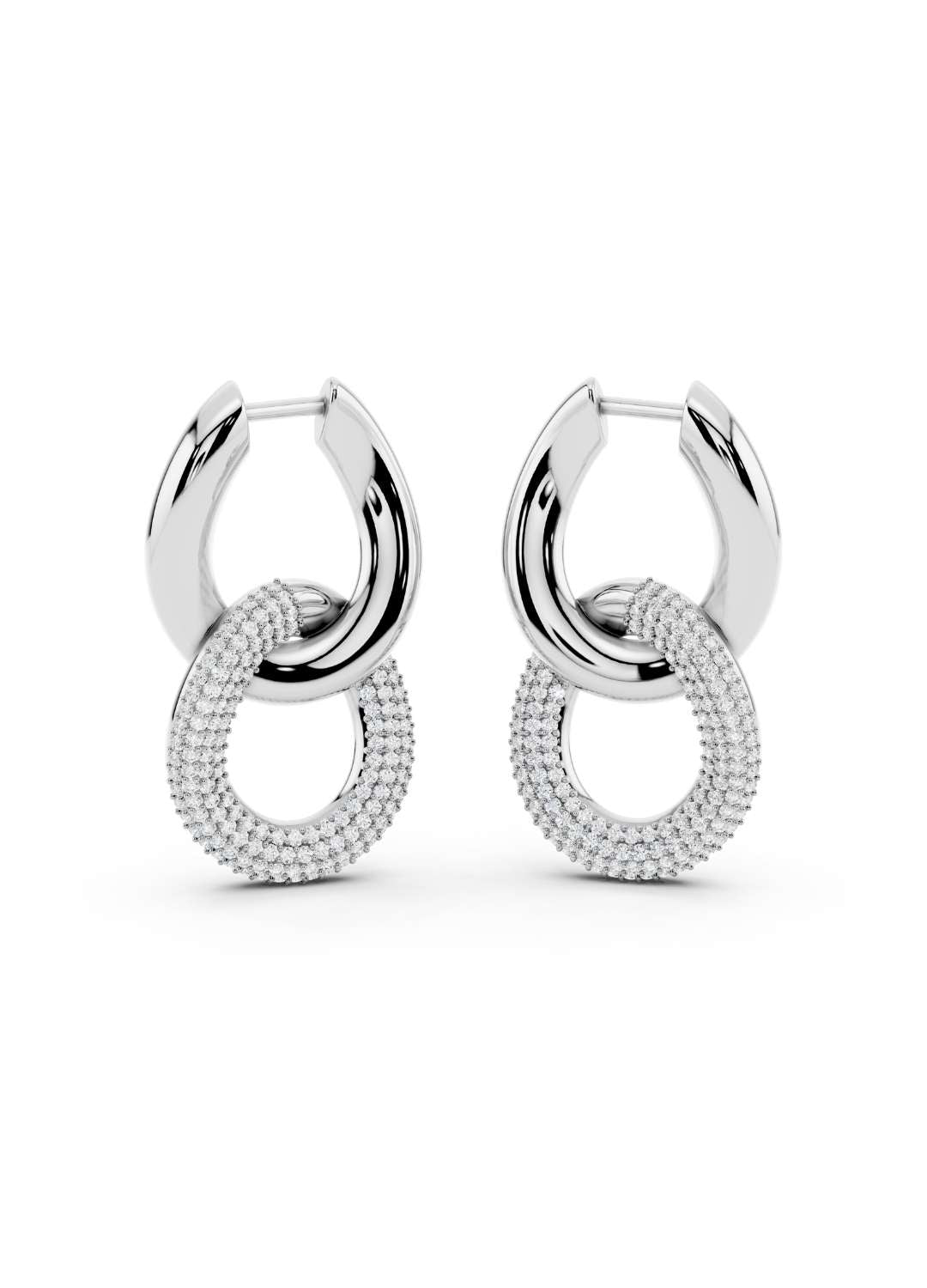Gold Diamond Link Earrings Image 9