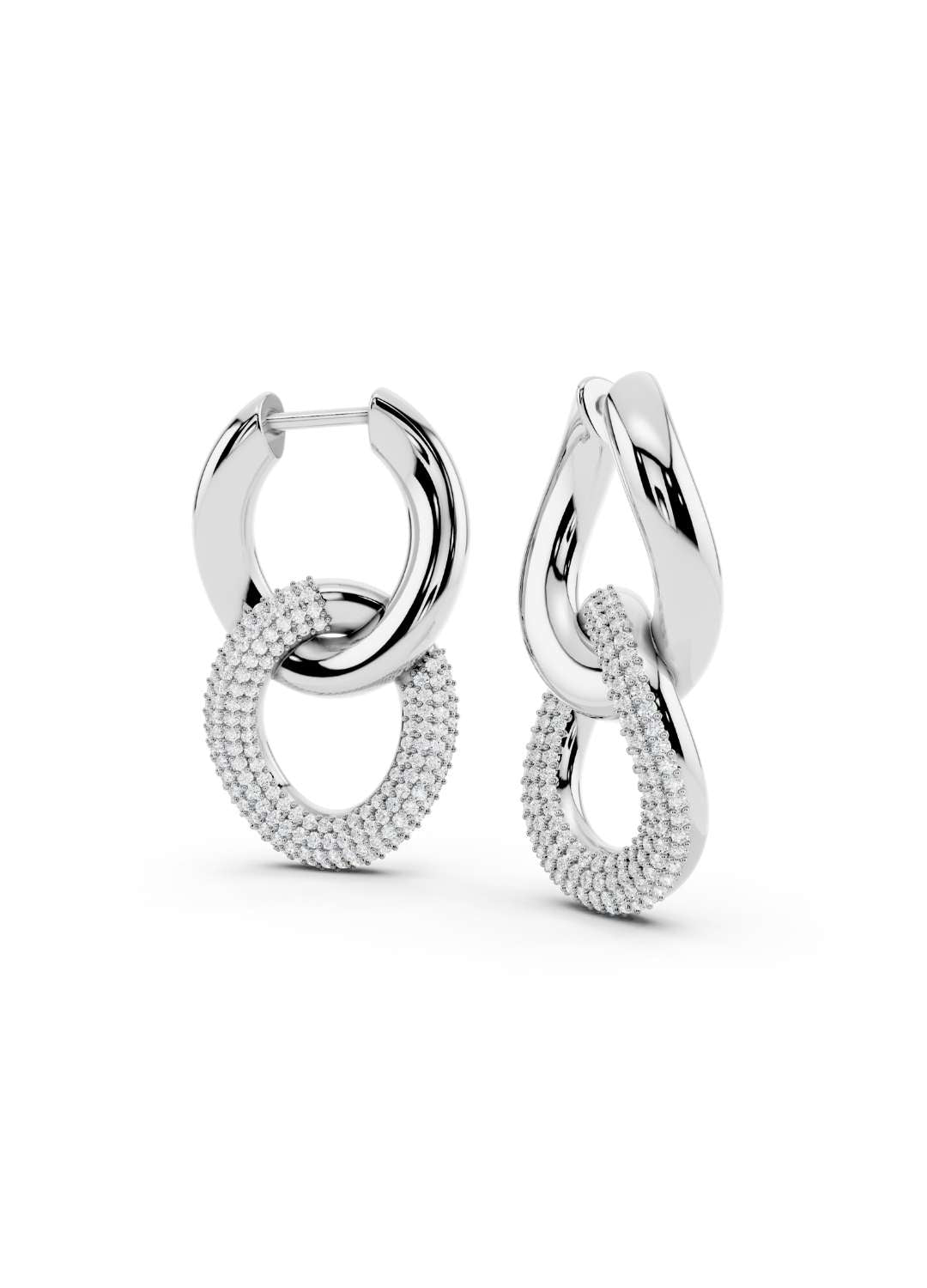 Gold Diamond Link Earrings Image 10