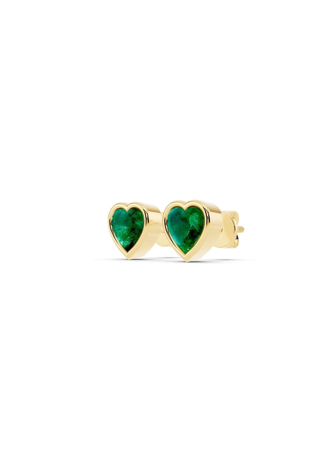 Heart Emerald Stud Earrings  Image 1