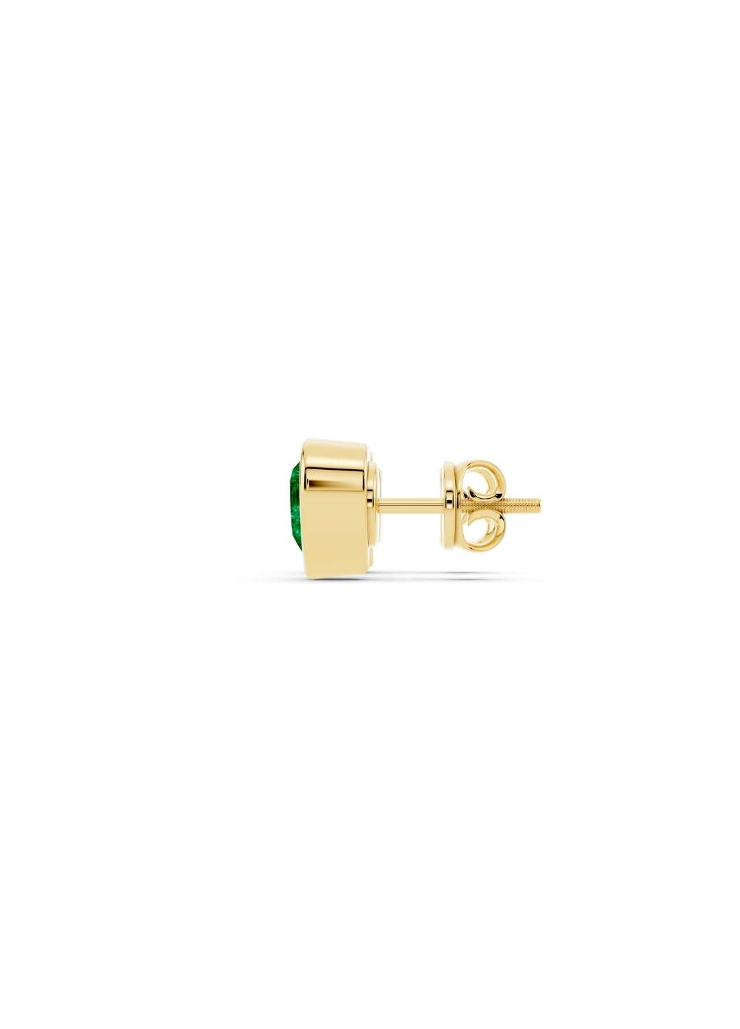 Heart Emerald Stud Earrings  Image 3