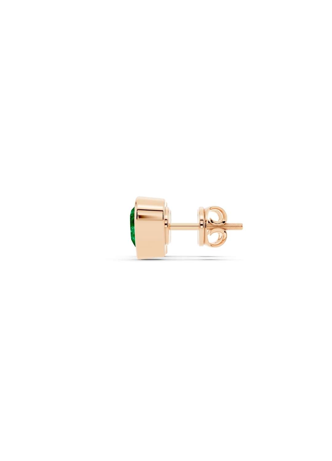 Heart Emerald Stud Earrings  Image 7