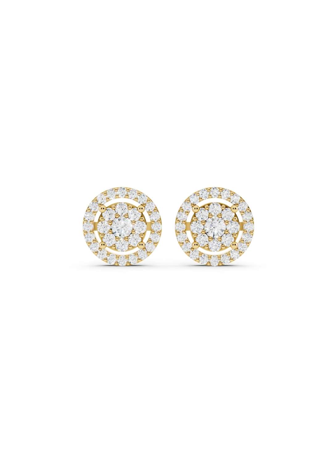 Halo Diamond Stud Earrings Image 1