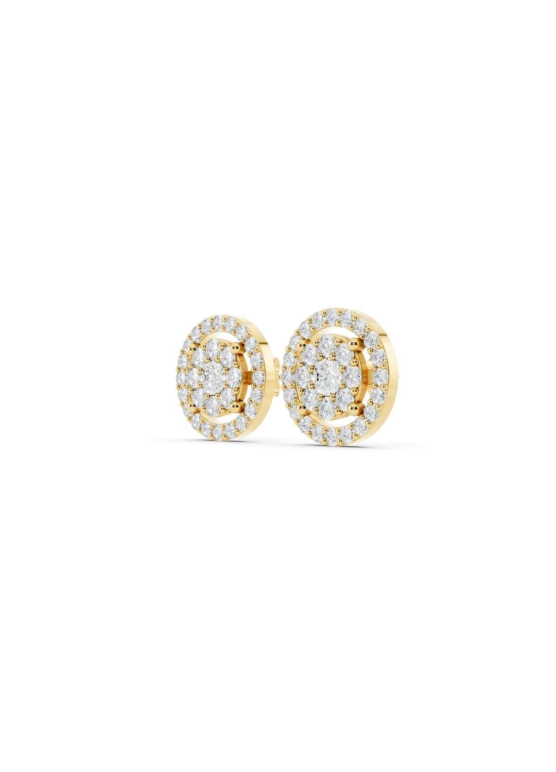 Halo Diamond Stud Earrings Image 2